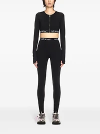 OFF-WHITE - Black Logo-Band Leggings