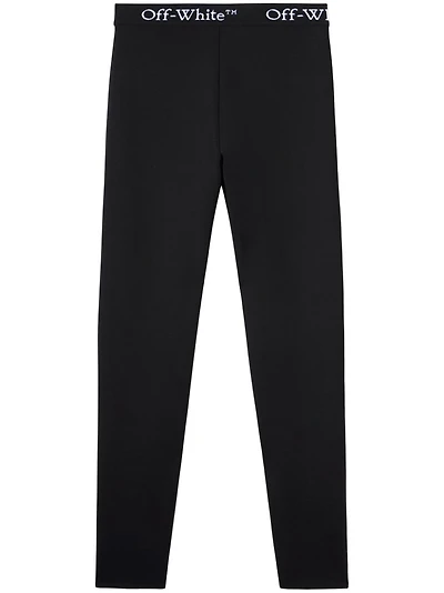 OFF-WHITE - Black Logo-Band Leggings