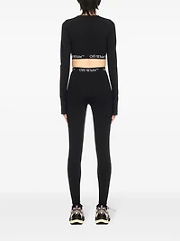 OFF-WHITE - Black Logo-Band Crop Top