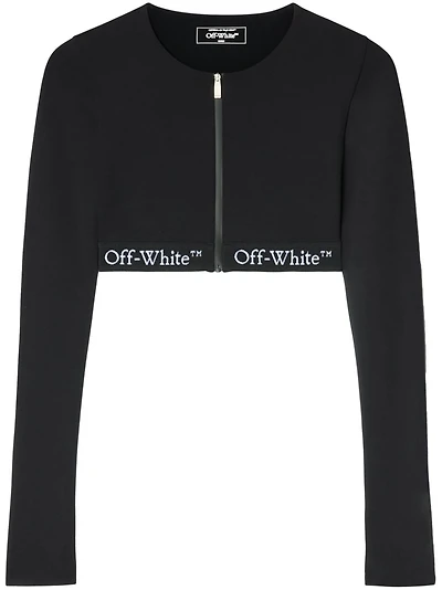OFF-WHITE - Black Logo-Band Crop Top