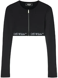 OFF-WHITE - Black Logo-Band Crop Top