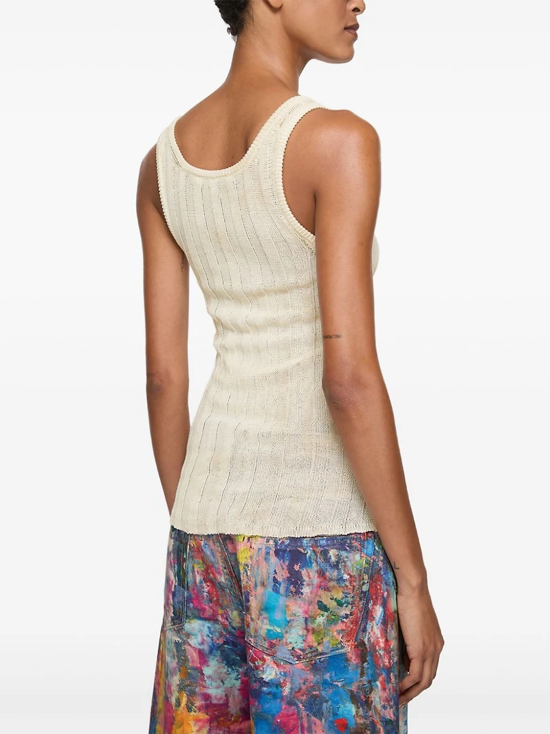 ACNE STUDIOS - Cream Distressed Tank Top