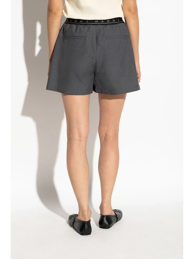MARNI - Ash Grey Pleated Shorts
