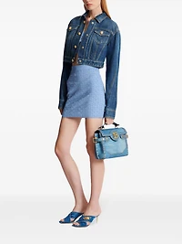 BALMAIN - Labyrinth Knit Skirt In Blue