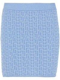 BALMAIN - Labyrinth Knit Skirt In Blue