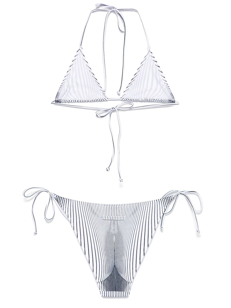 JEAN PAUL GAULTIER - White and Black Striped Bikini