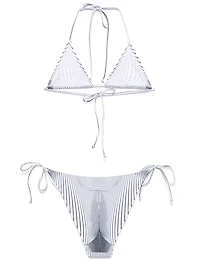 JEAN PAUL GAULTIER - White and Black Striped Bikini