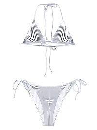 JEAN PAUL GAULTIER - White and Black Striped Bikini
