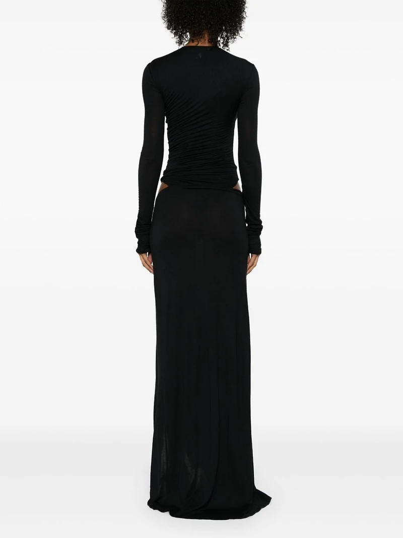 THE ATTICO - Cut Out Maxi Dress Black