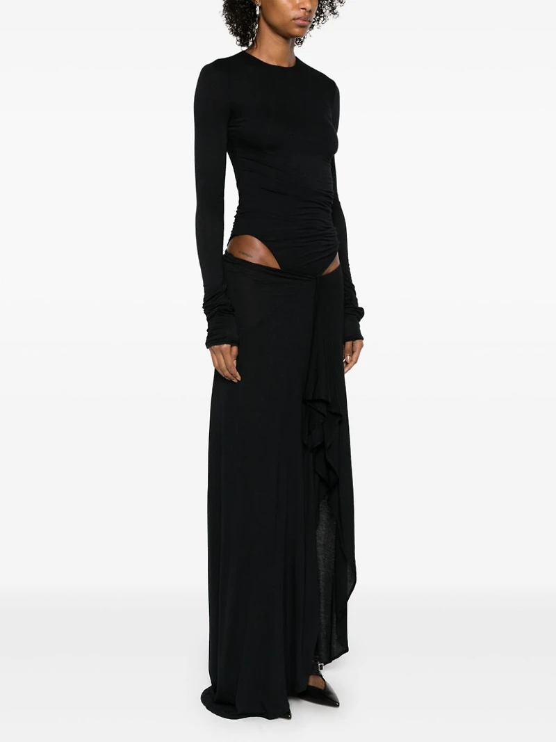 THE ATTICO - Cut Out Maxi Dress Black