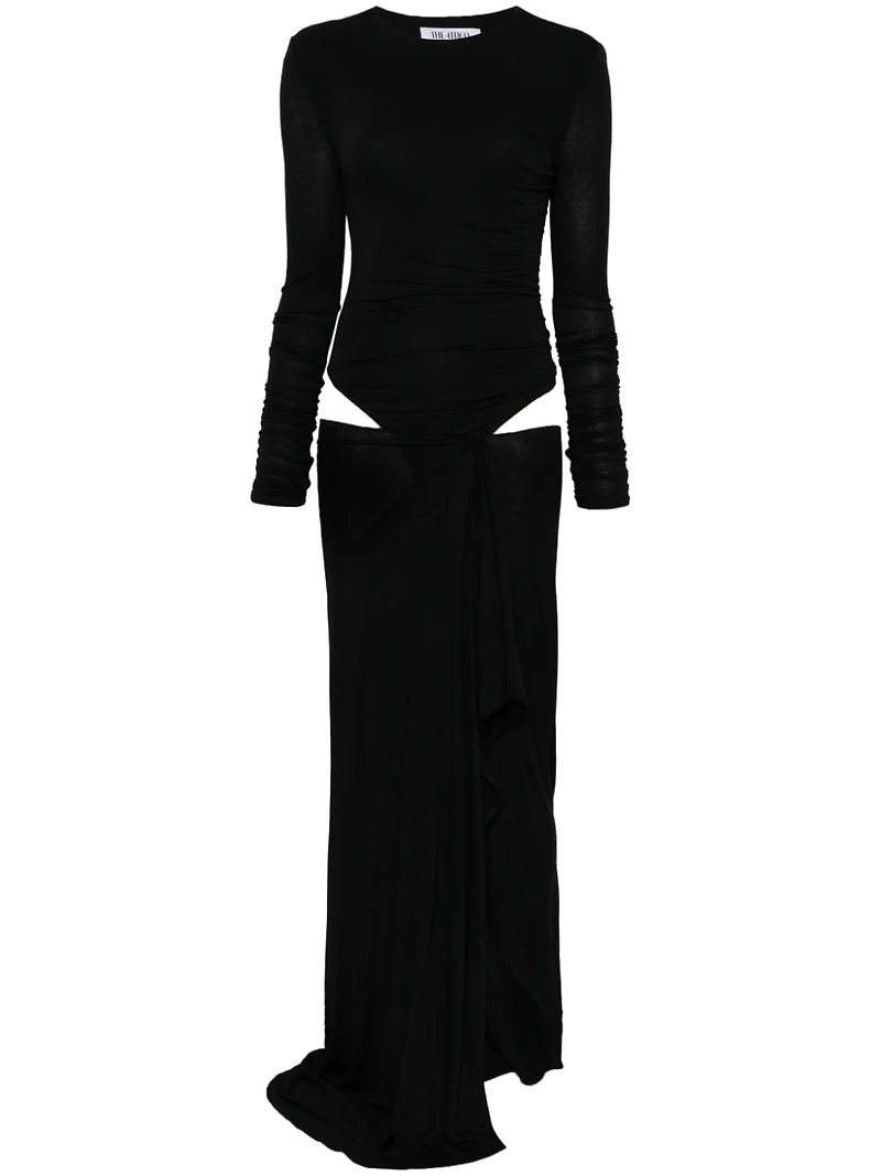THE ATTICO - Cut Out Maxi Dress Black
