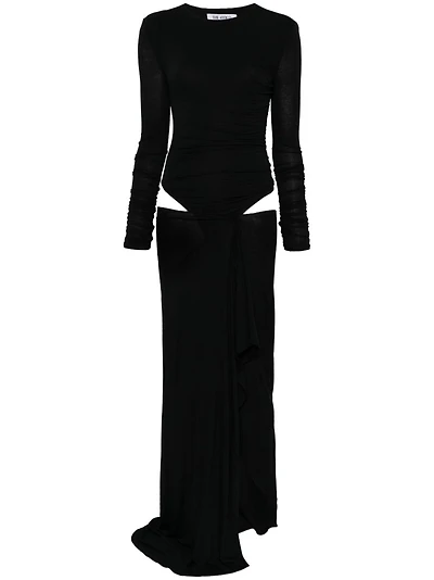 THE ATTICO - Cut Out Maxi Dress Black