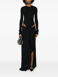 THE ATTICO - Cut Out Maxi Dress Black