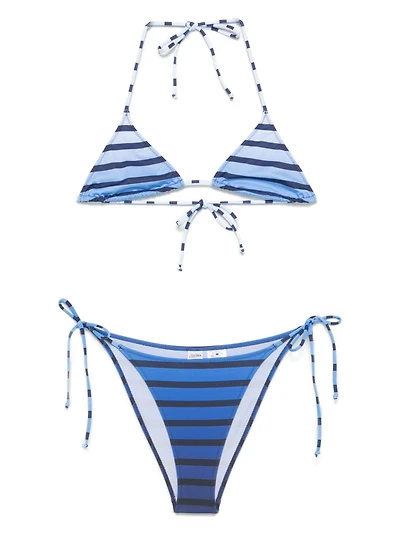 JEAN PAUL GAULTIER - Navy Blue Striped Bikini