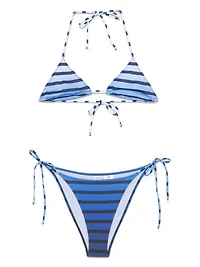 JEAN PAUL GAULTIER - Navy Blue Striped Bikini