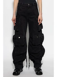 THE ATTICO - Fern Cargo Jeans Black