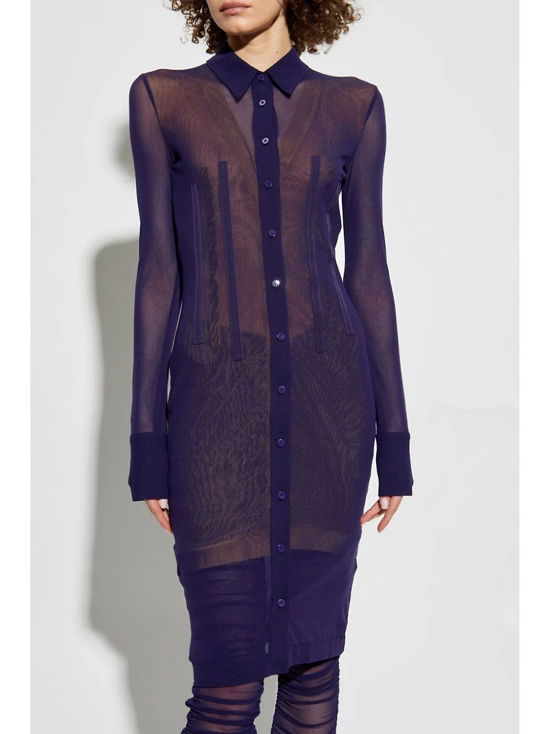 THE ATTICO - Knitted Midi Dress Purple