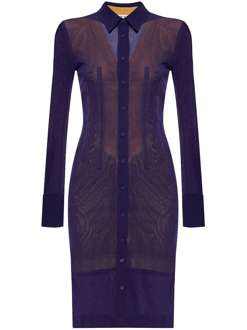 THE ATTICO - Knitted Midi Dress Purple