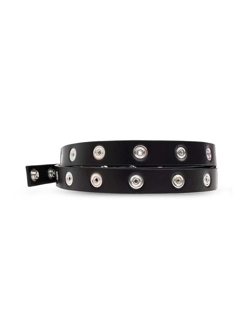THE ATTICO - Black Studded Leather Belt