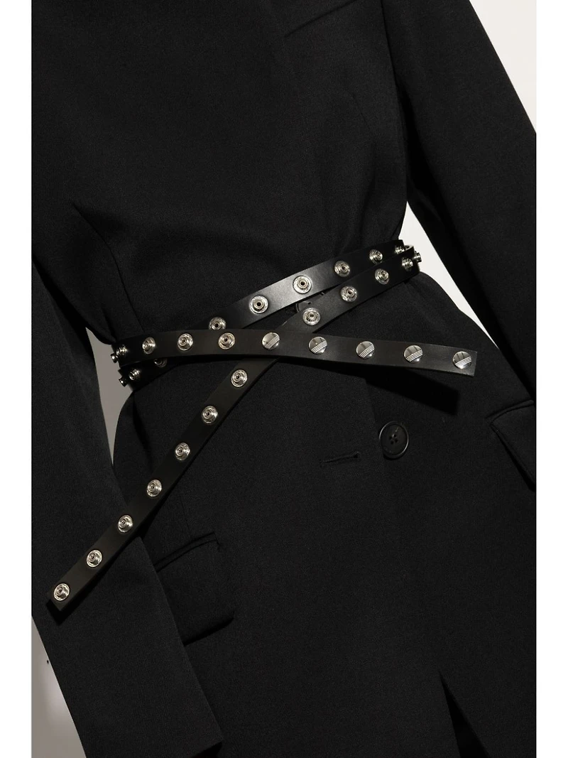 THE ATTICO - Black Studded Leather Belt