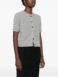 THOM BROWNE - Stipe Waffle Knit Cardigan