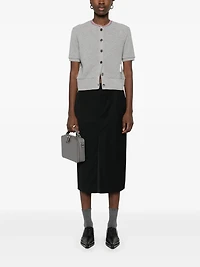 THOM BROWNE - Stipe Waffle Knit Cardigan