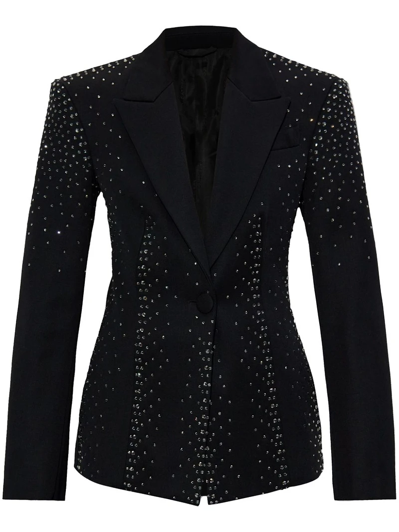 THE ATTICO - Crystal-Embellished Blazer Black