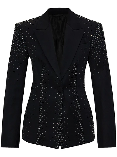 THE ATTICO - Crystal-Embellished Blazer Black