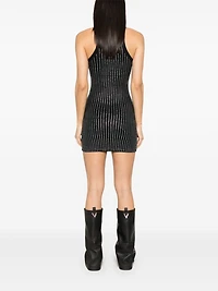 THE ATTICO - Rhinestone Mini dress Black