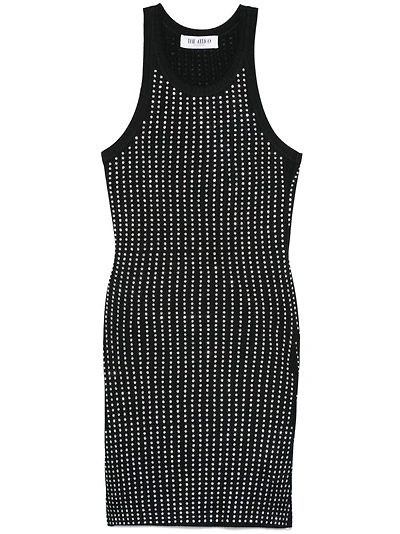 THE ATTICO - Rhinestone Mini dress Black