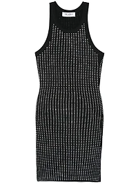 THE ATTICO - Rhinestone Mini dress Black