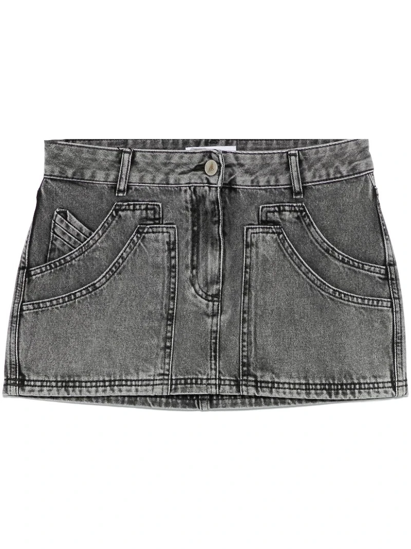 THE ATTICO - Denim Mini Skirt Grey