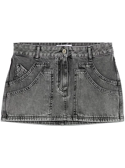 THE ATTICO - Denim Mini Skirt Grey