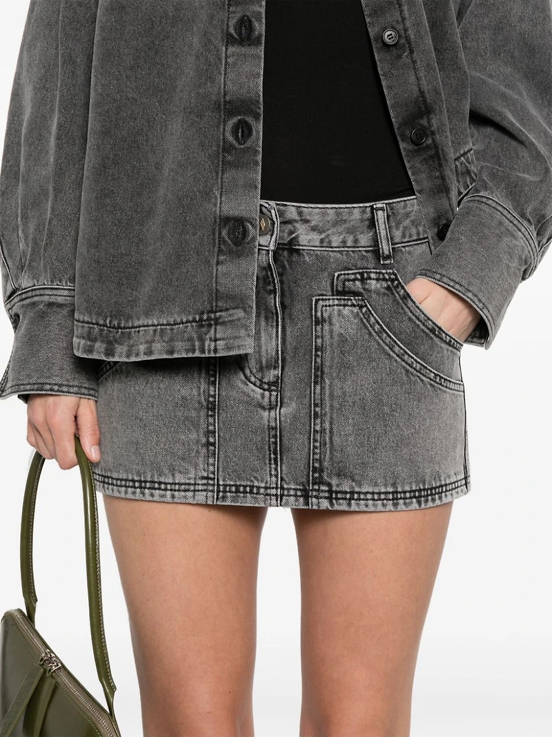THE ATTICO - Denim Mini Skirt Grey