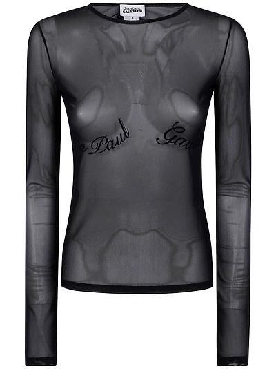 JEAN PAUL GAULTIER - Black Semi-Sheer Top