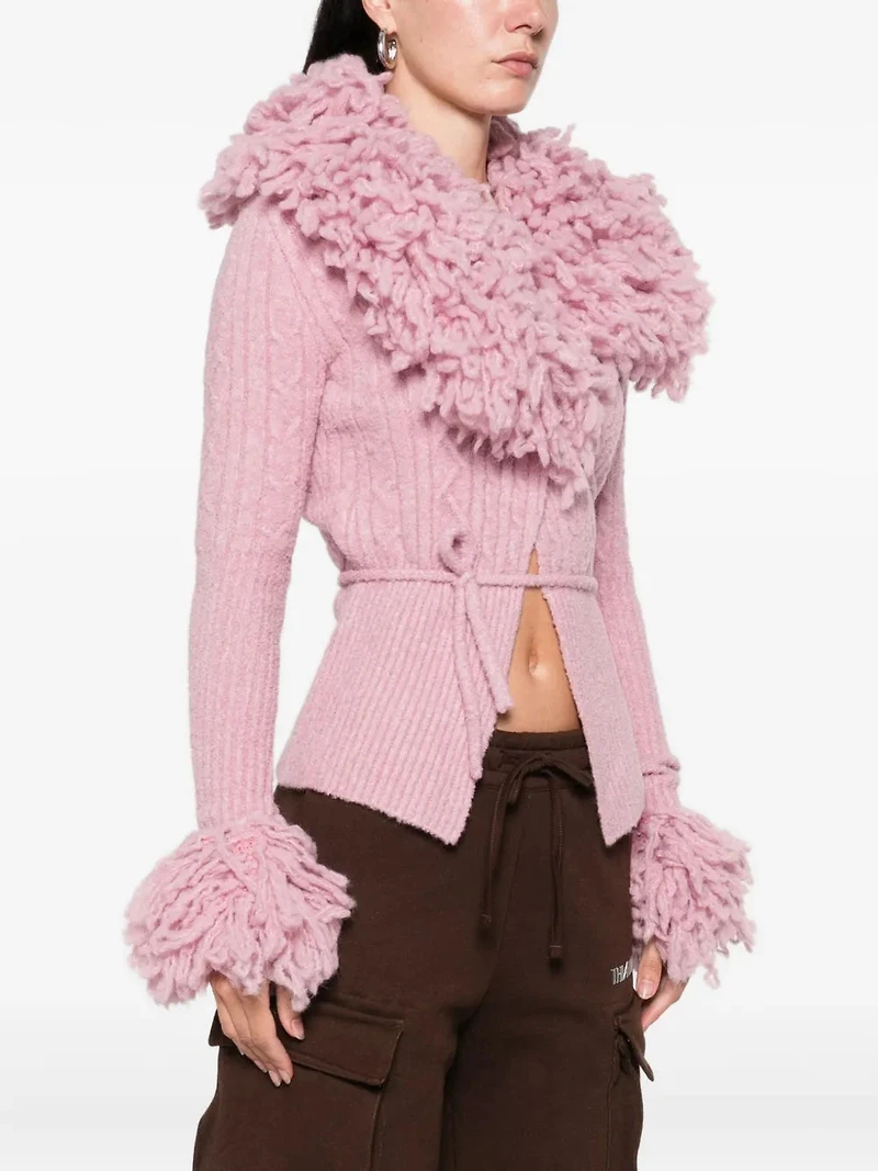 THE ATTICO - Cable-knit Cardigan in Pink