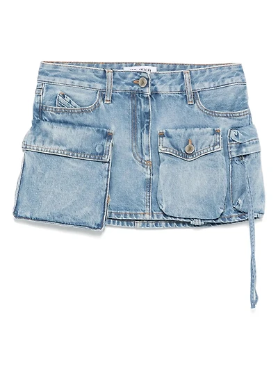 THE ATTICO - Denim Faye Mini Skirt