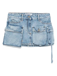THE ATTICO - Denim Faye Mini Skirt