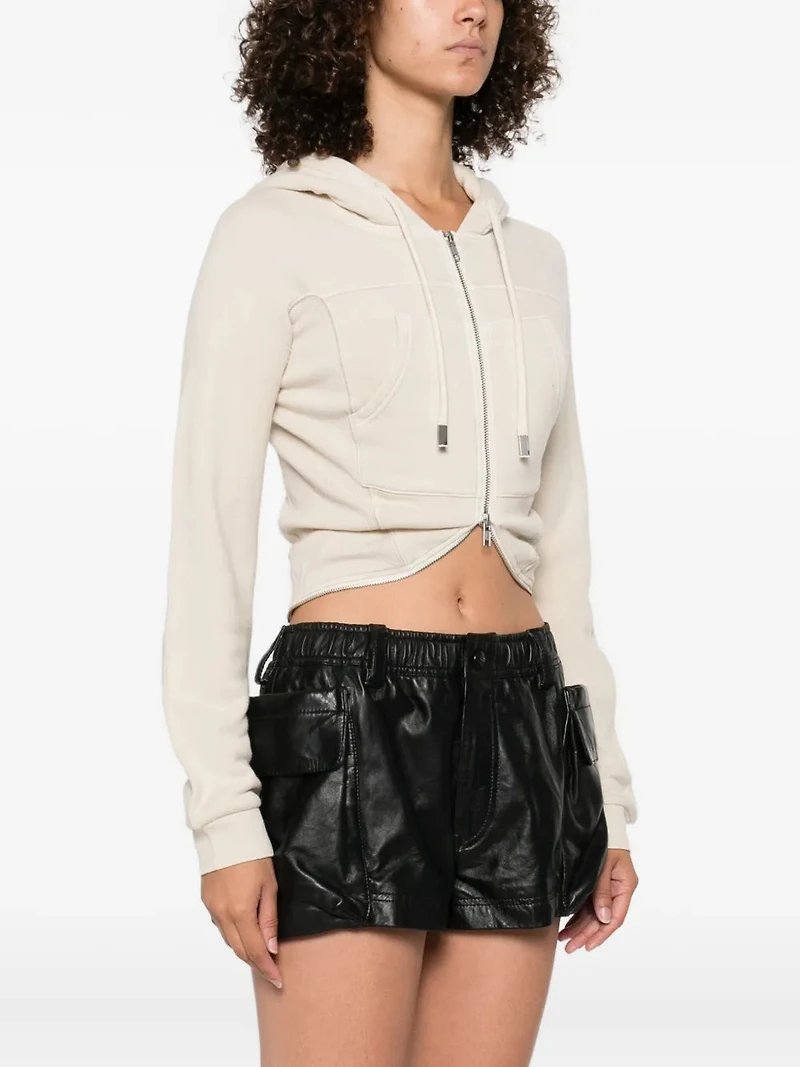 R13 - Cropped Zip-Up Hoodie