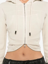 R13 - Cropped Zip-Up Hoodie