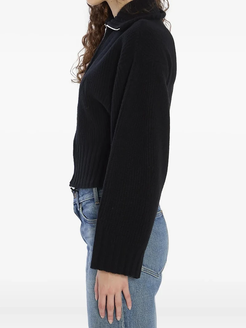 THE ATTICO - Zip-Up Cardigan in Black