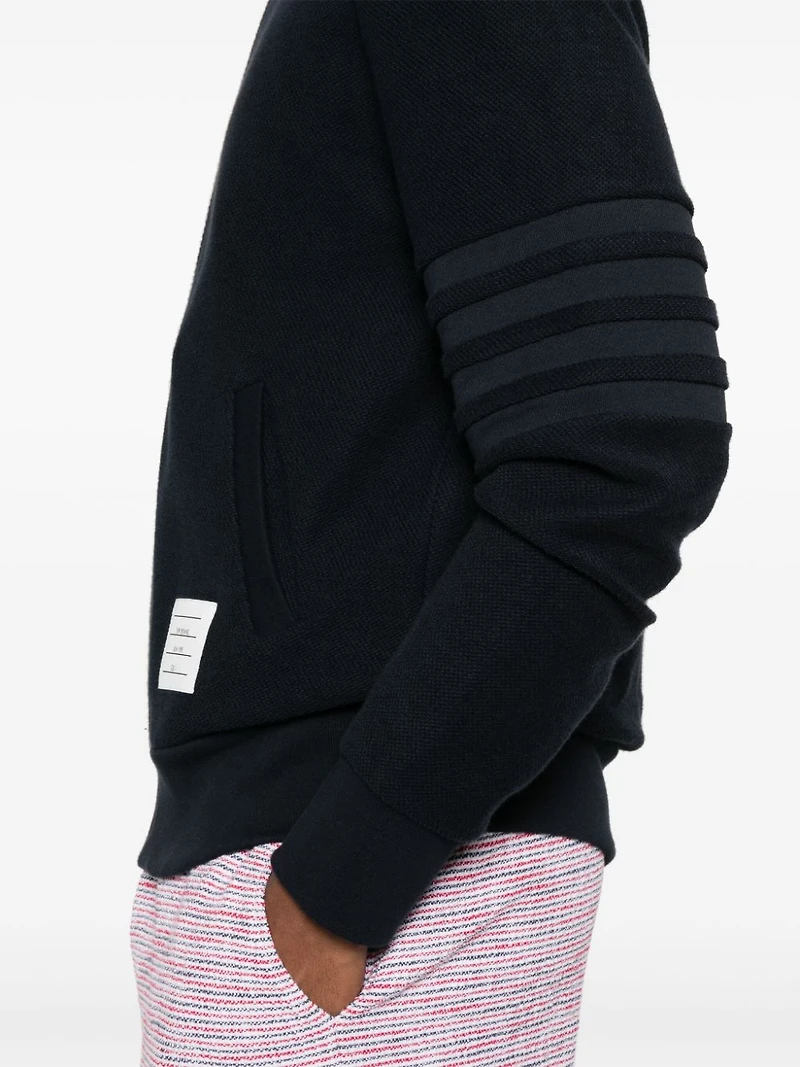 THOM BROWNE - 4 Bar Reverse Loopback Zip Jacket in Navy