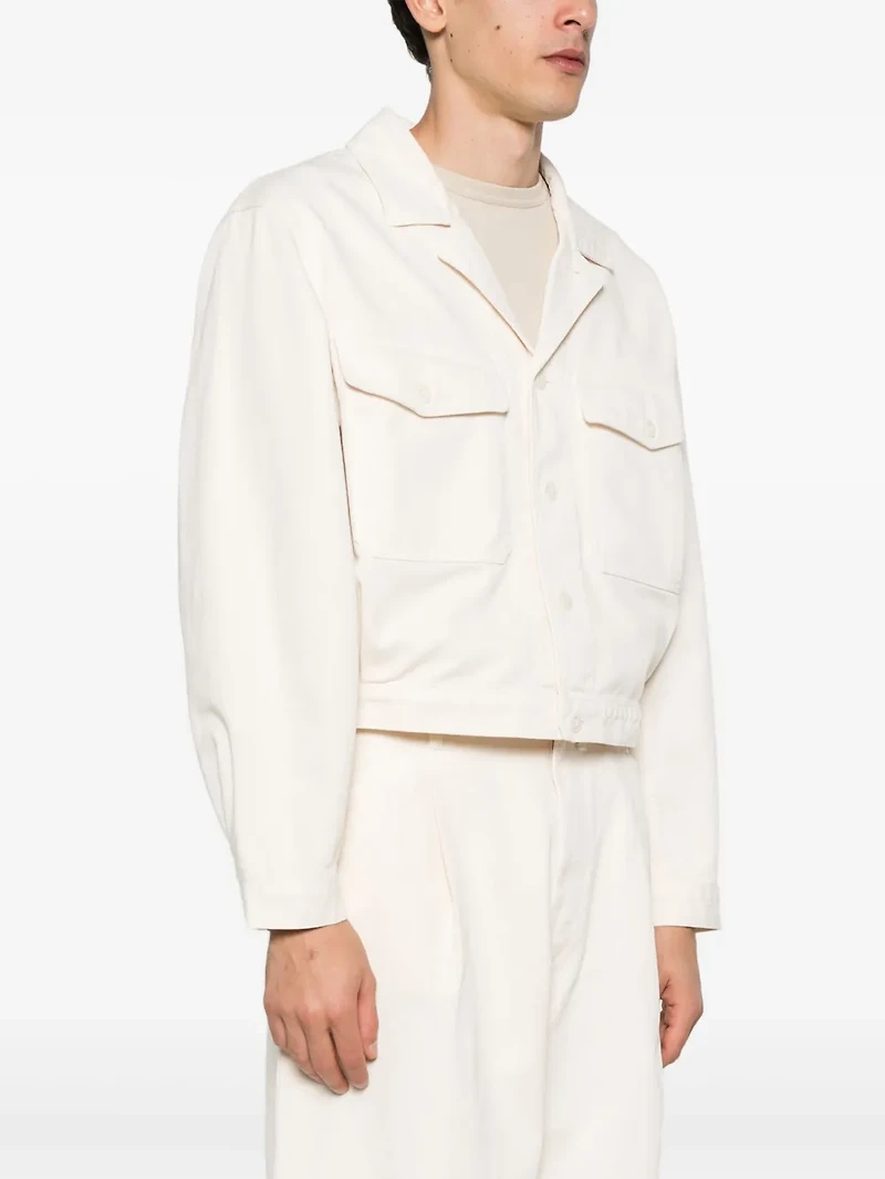 LEMAIRE - Cropped Denim Jacket in Off White
