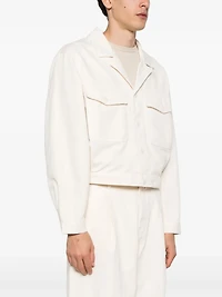 LEMAIRE - Cropped Denim Jacket in Off White