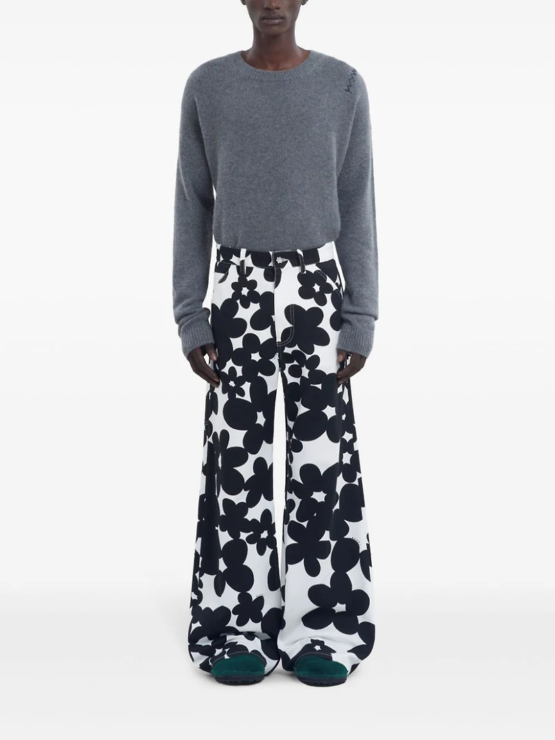 MARNI - Floral Print Gabardine Pant