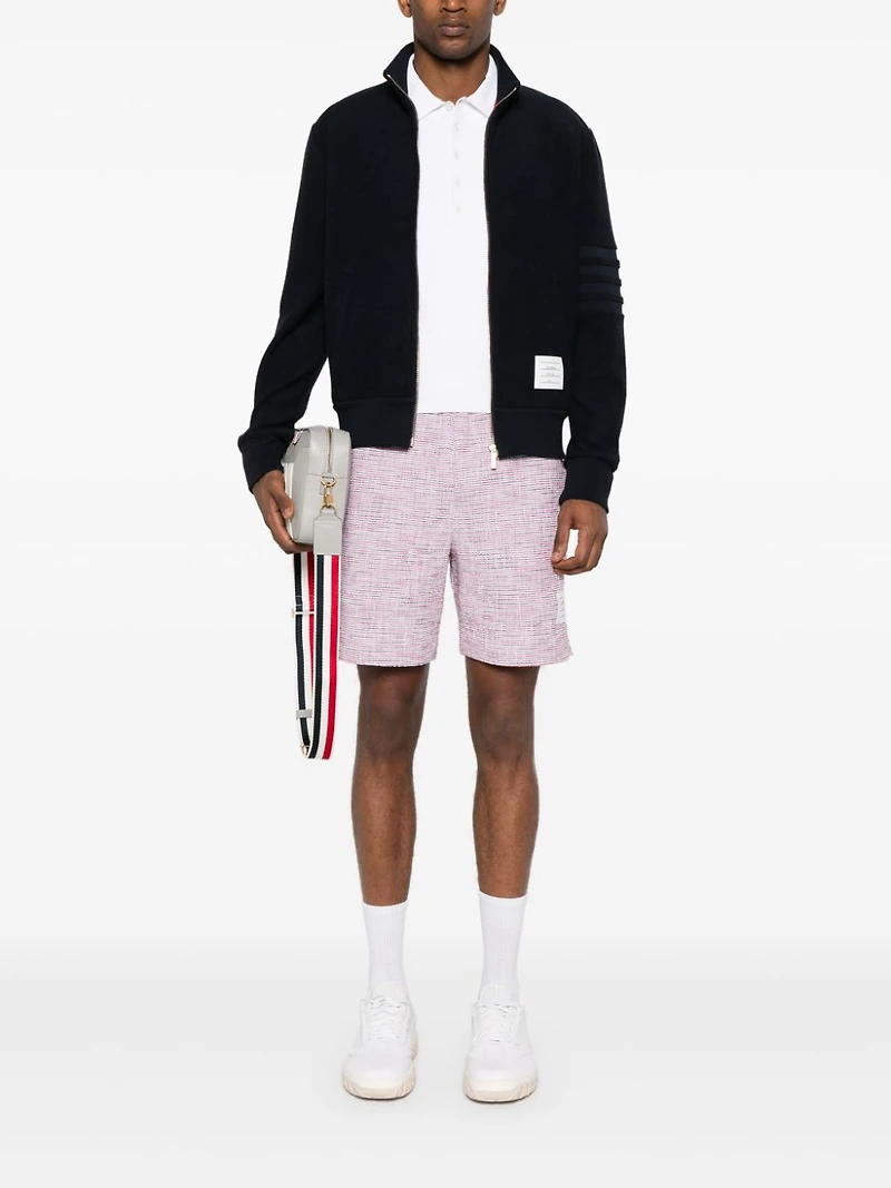 THOM BROWNE - 4 Bar Reverse Loopback Zip Jacket in Navy