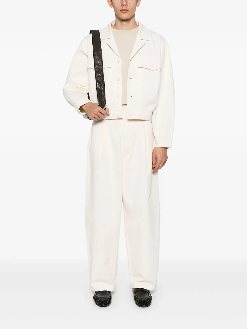 LEMAIRE - Cropped Denim Jacket in Off White