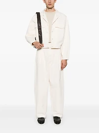 LEMAIRE - Cropped Denim Jacket in Off White
