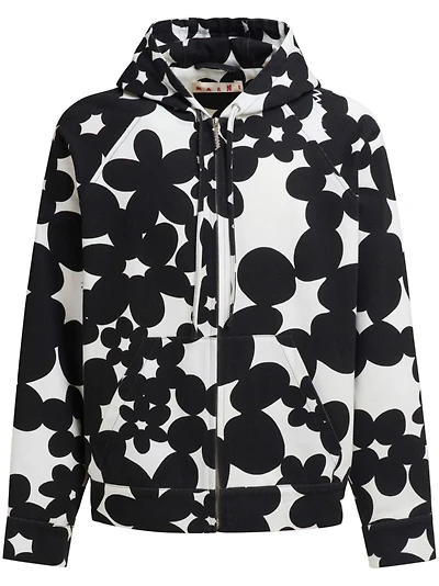 Marni - Floral Print Cotton Hooded Jacket