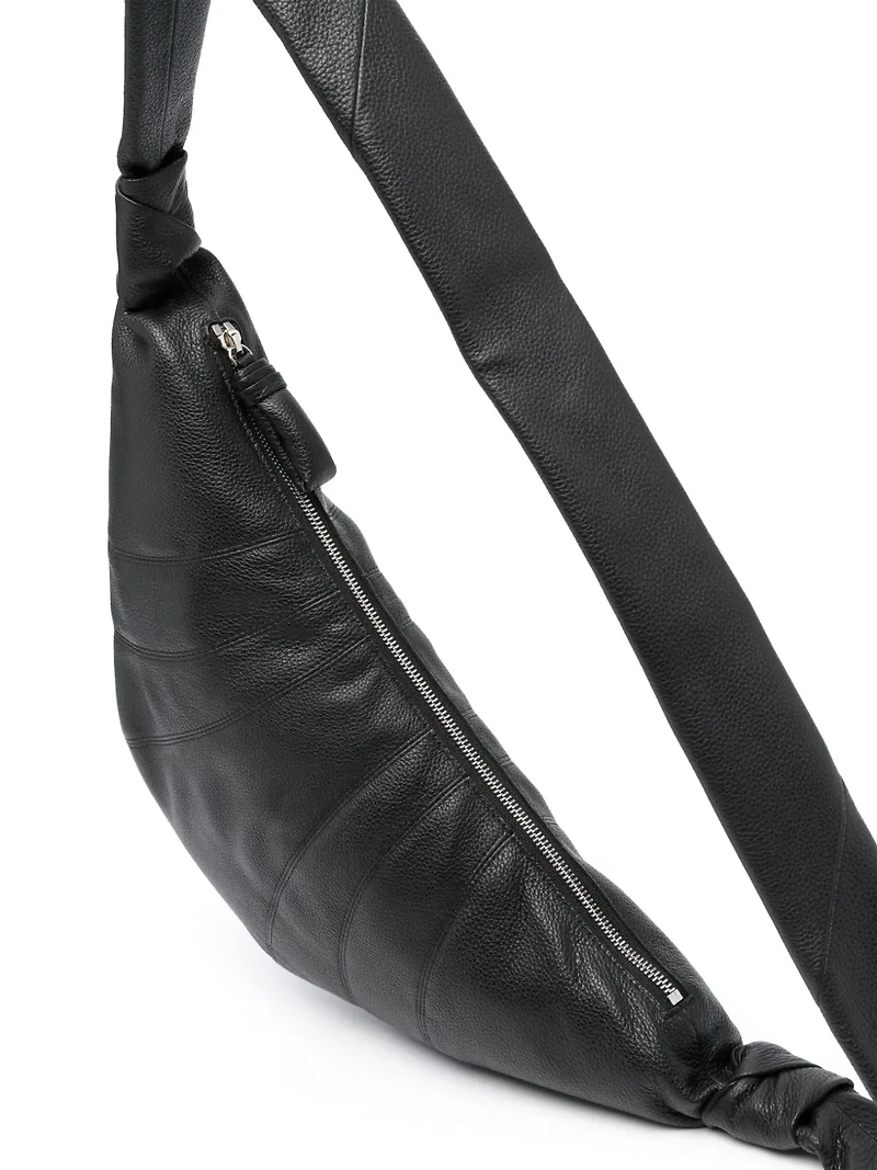 LEMAIRE - Medium Leather Croissant Bag in Black